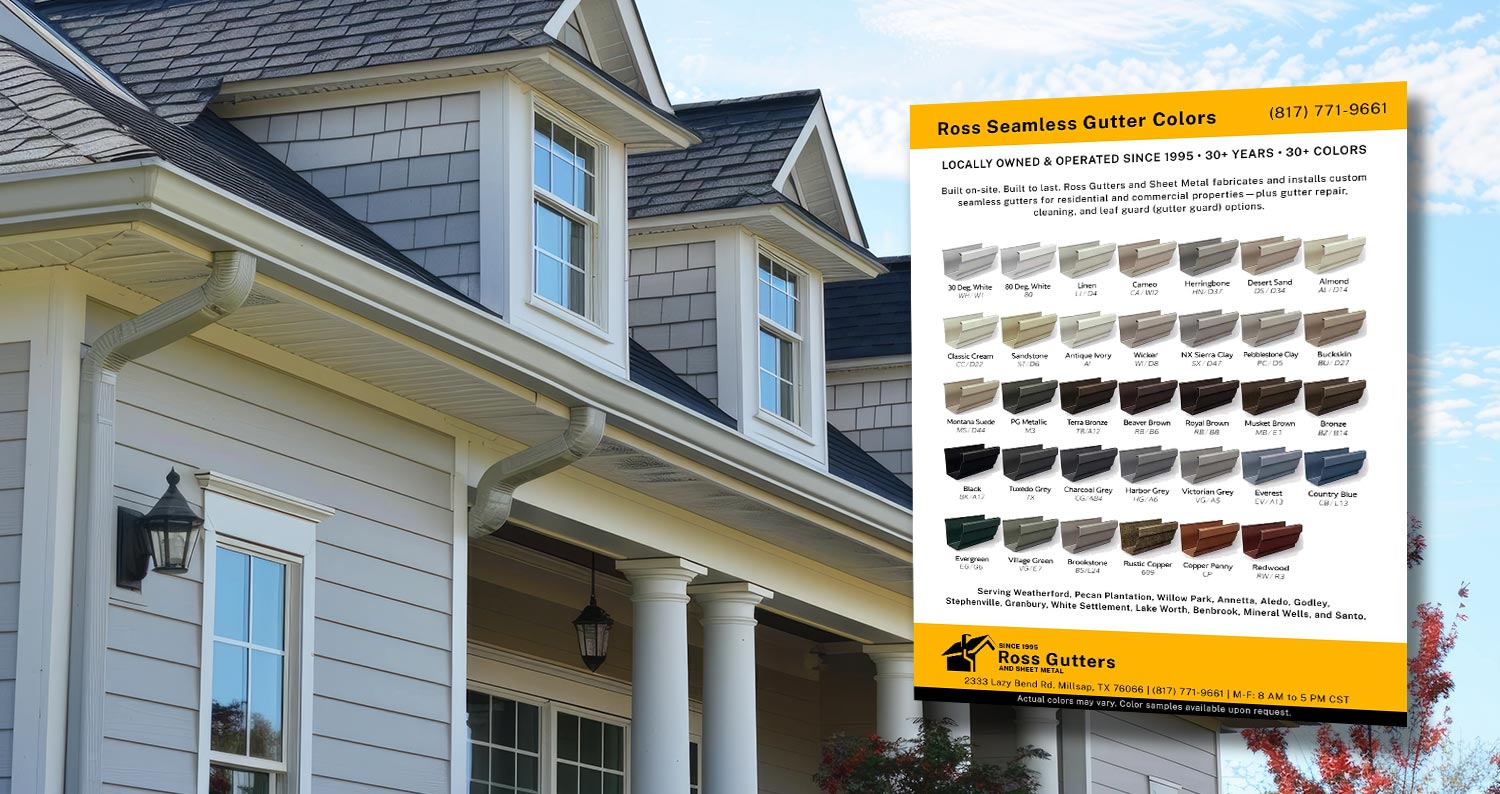 Custom Gutter Colors Ross Gutters Weatherford Tx